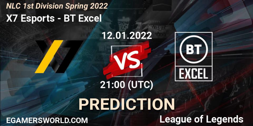Pronóstico X7 Esports - BT Excel. 12.01.22, LoL, NLC 1st Division Spring 2022