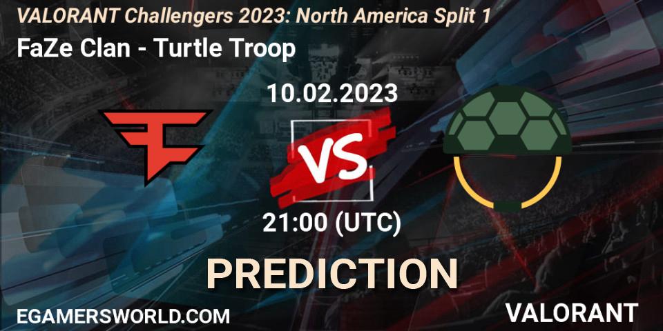Pronóstico FaZe Clan - Turtle Troop. 10.02.23, VALORANT, VALORANT Challengers 2023: North America Split 1