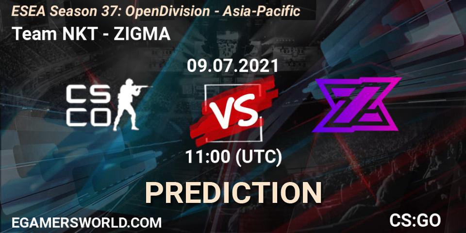 Pronóstico Team NKT - ZIGMA. 09.07.2021 at 11:00, Counter-Strike (CS2), ESEA Season 37: Open Division - Asia-Pacific