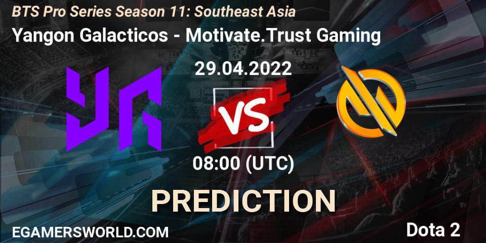 Pronóstico Yangon Galacticos - Motivate.Trust Gaming. 29.04.2022 at 08:16, Dota 2, BTS Pro Series Season 11: Southeast Asia