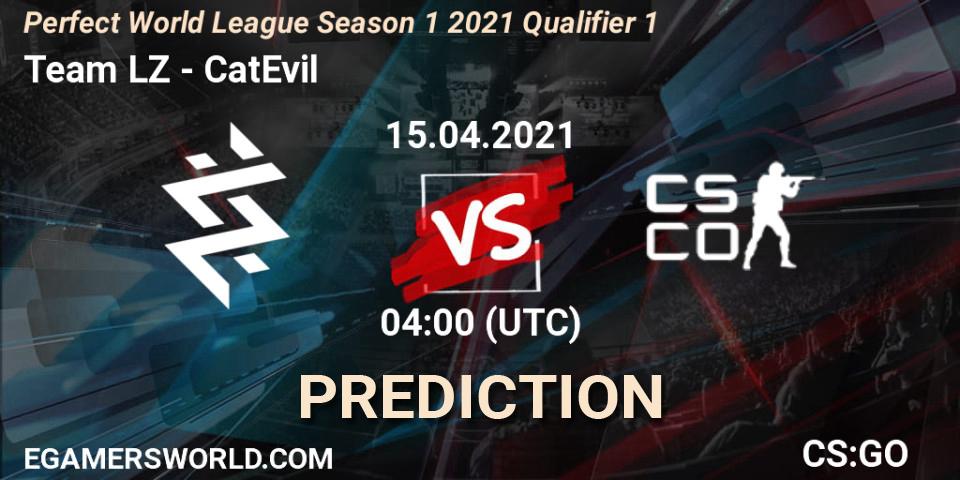 Pronóstico Team LZ - CatEvil. 15.04.2021 at 04:10, Counter-Strike (CS2), Perfect World League Season 1 2021 Qualifier 1