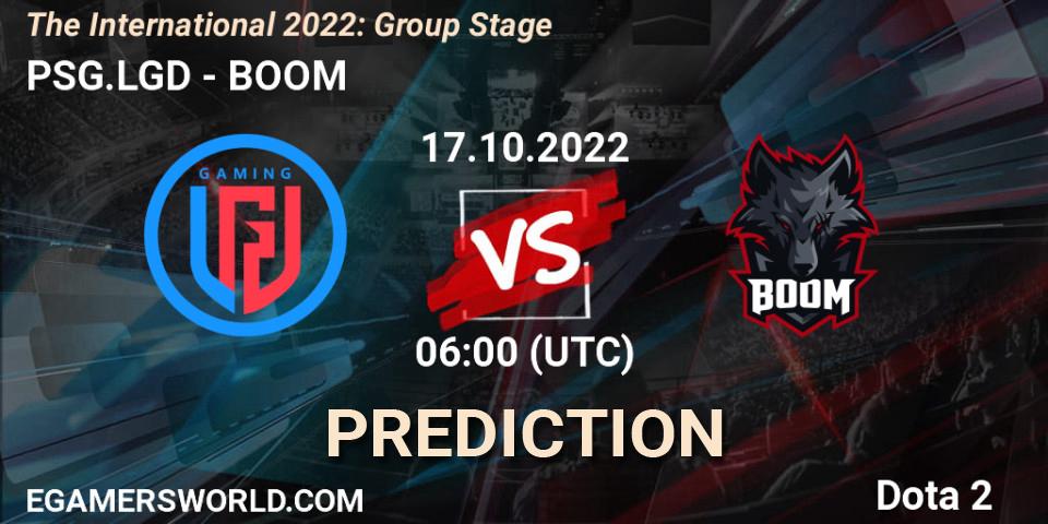 Pronóstico PSG.LGD - BOOM. 17.10.2022 at 06:47, Dota 2, The International 2022: Group Stage