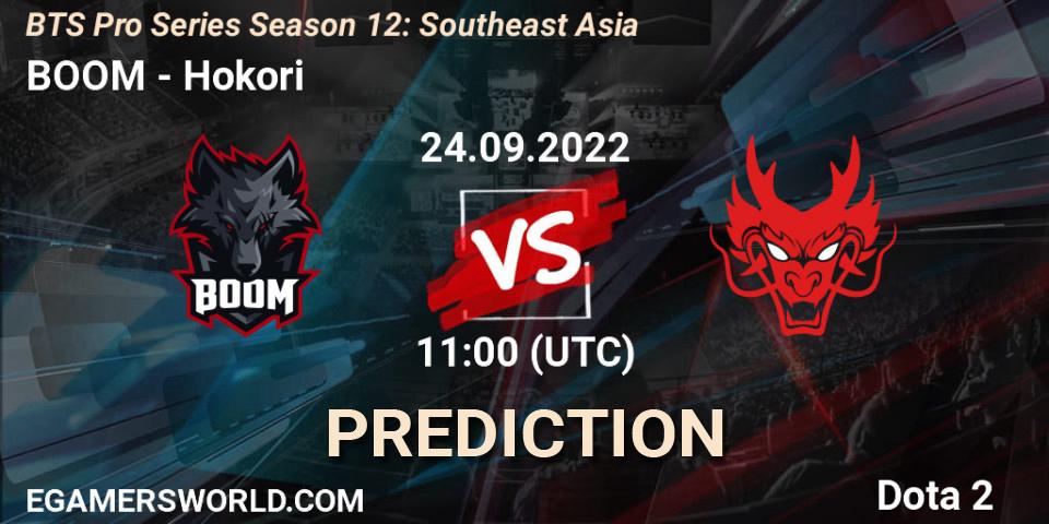 Pronóstico BOOM - Hokori. 24.09.2022 at 11:30, Dota 2, BTS Pro Series Season 12: Southeast Asia