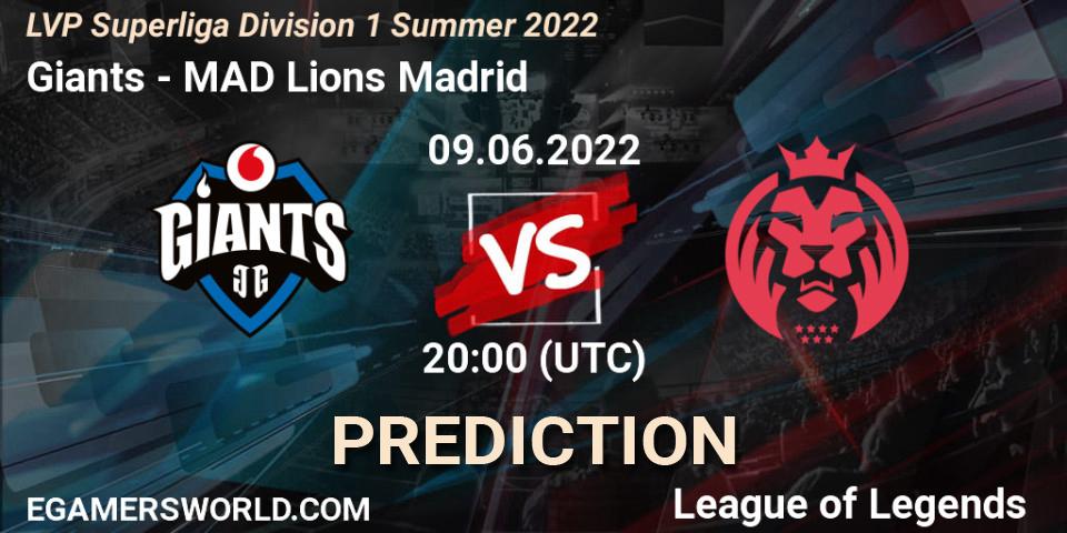 Pronóstico Giants - MAD Lions Madrid. 09.06.2022 at 20:00, LoL, LVP Superliga Division 1 Summer 2022