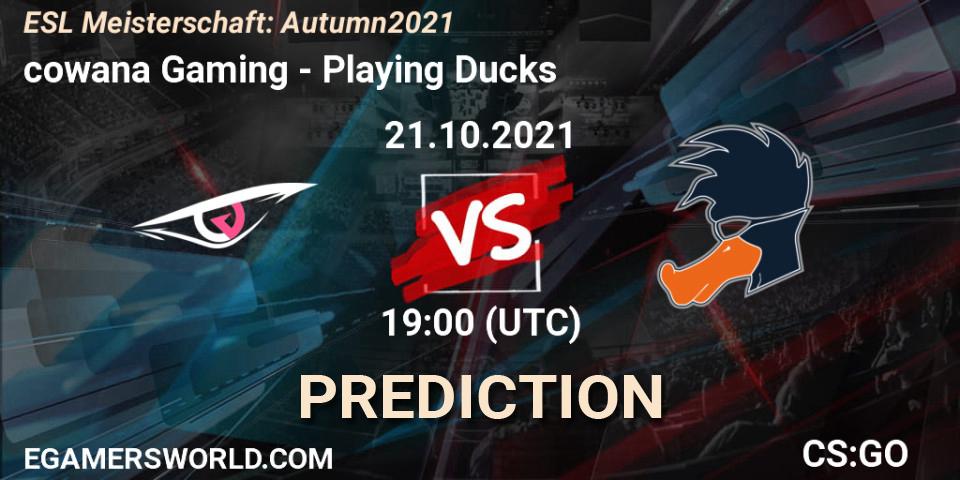 Pronóstico cowana Gaming - Playing Ducks. 21.10.2021 at 19:00, Counter-Strike (CS2), ESL Meisterschaft: Autumn 2021