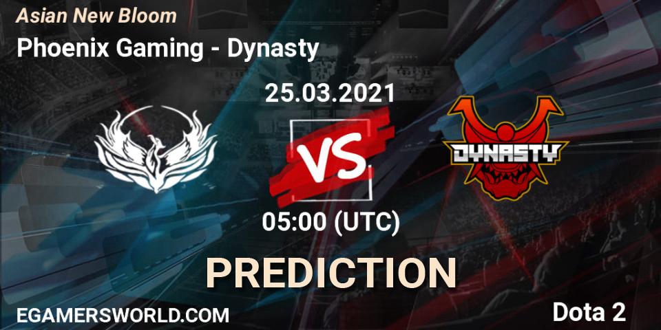Pronóstico Phoenix Gaming - Dynasty. 25.03.2021 at 05:36, Dota 2, Asian New Bloom