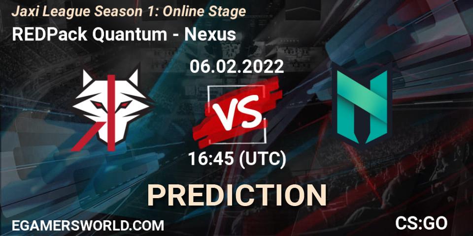 Pronóstico REDPack Quantum - Nexus. 06.02.2022 at 16:45, Counter-Strike (CS2), Jaxi League Season 1: Online Stage