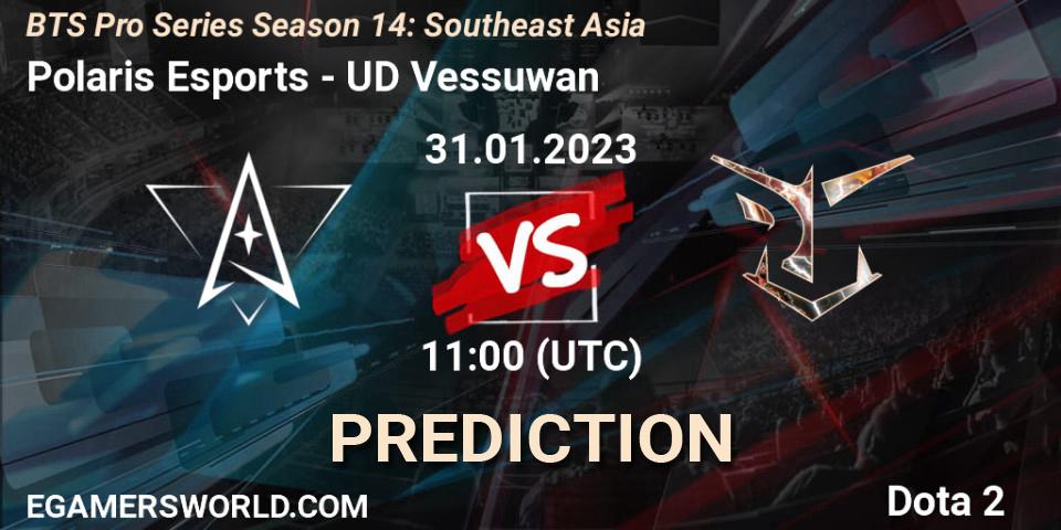Pronóstico Polaris Esports - UD Vessuwan. 31.01.23, Dota 2, BTS Pro Series Season 14: Southeast Asia