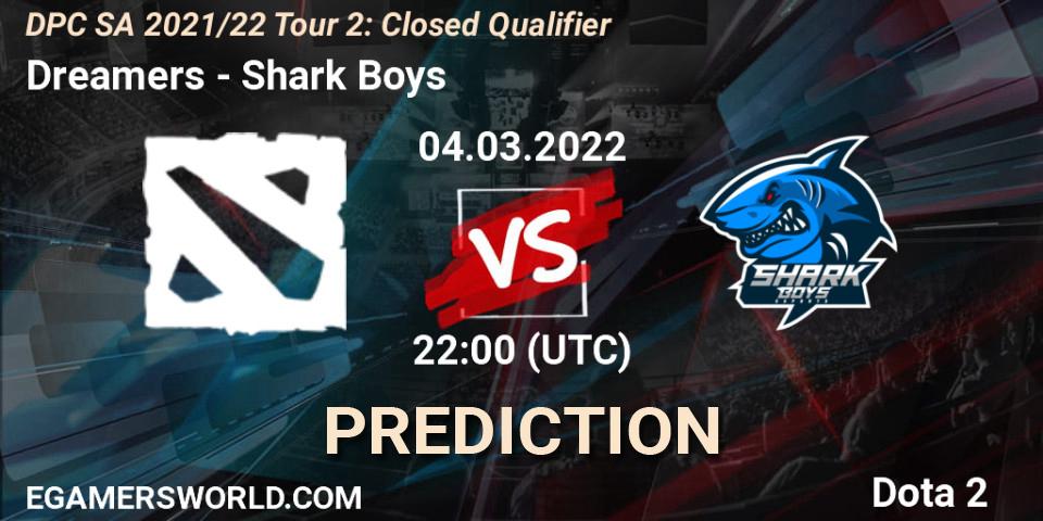 Pronóstico Dreamers - Shark Boys. 04.03.2022 at 22:03, Dota 2, DPC SA 2021/22 Tour 2: Closed Qualifier