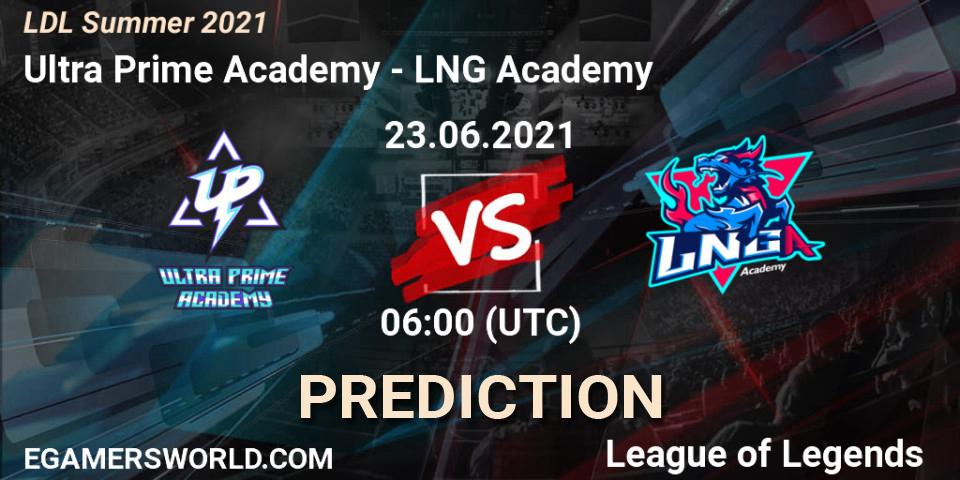 Pronóstico Ultra Prime Academy - LNG Academy. 23.06.2021 at 06:00, LoL, LDL Summer 2021