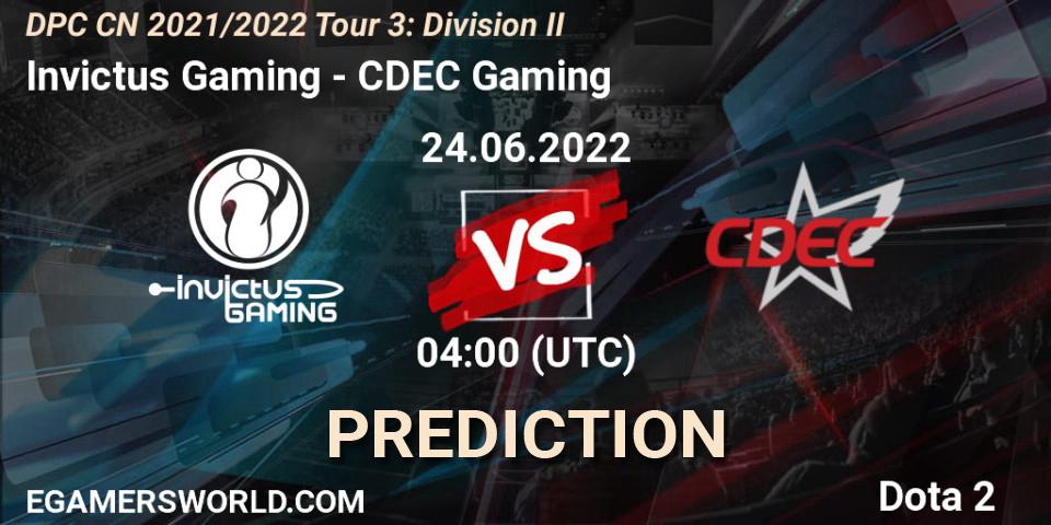 Pronóstico Invictus Gaming - CDEC Gaming. 24.06.2022 at 04:07, Dota 2, DPC CN 2021/2022 Tour 3: Division II
