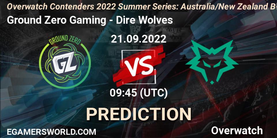 Pronóstico Ground Zero Gaming - Dire Wolves. 21.09.2022 at 09:45, Overwatch, Overwatch Contenders 2022 Summer Series: Australia/New Zealand B-Sides