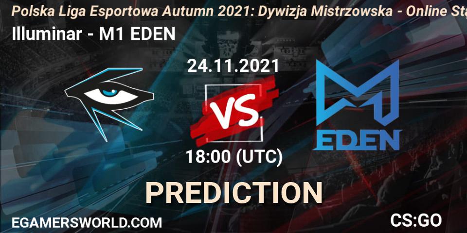 Pronóstico Illuminar - M1 EDEN. 24.11.2021 at 20:40, Counter-Strike (CS2), Polska Liga Esportowa Autumn 2021: Dywizja Mistrzowska - Online Stage