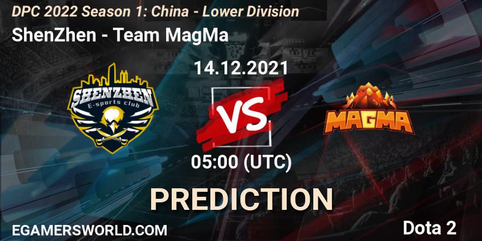 Pronóstico ShenZhen - Team MagMa. 14.12.2021 at 04:56, Dota 2, DPC 2022 Season 1: China - Lower Division
