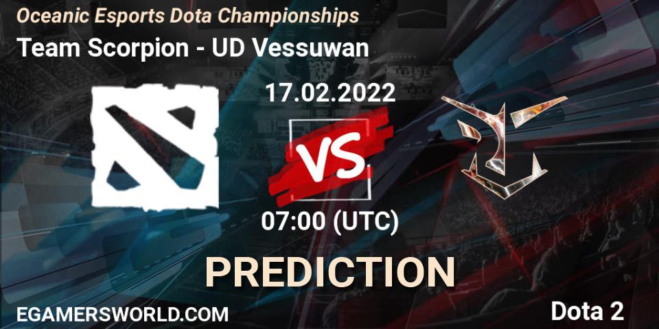 Pronóstico Team Scorpion - UD Vessuwan. 17.02.2022 at 07:16, Dota 2, Oceanic Esports Dota Championships