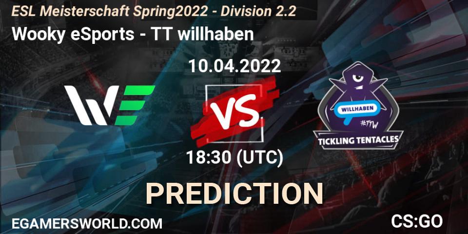 Pronóstico Wooky eSports - TT willhaben. 10.04.2022 at 18:30, Counter-Strike (CS2), ESL Meisterschaft Spring 2022 - Division 2.2