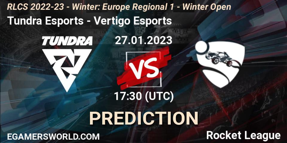 Pronóstico Tundra Esports - Vertigo Esports. 27.01.2023 at 17:30, Rocket League, RLCS 2022-23 - Winter: Europe Regional 1 - Winter Open