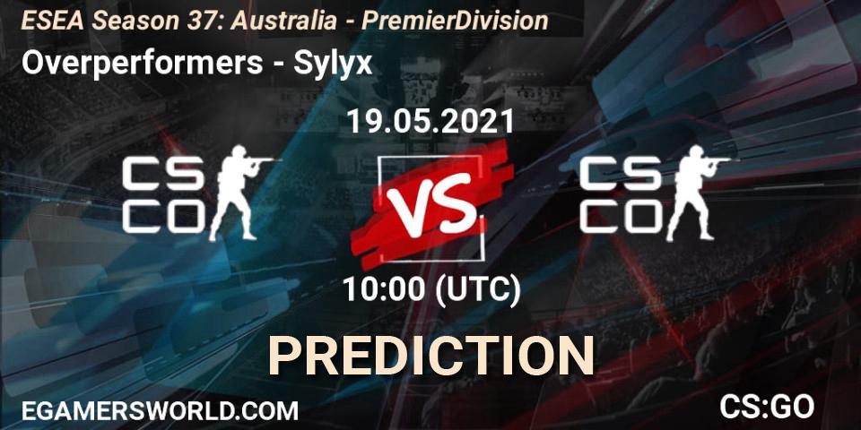 Pronóstico Overperformers - Sylyx. 19.05.2021 at 10:00, Counter-Strike (CS2), ESEA Season 37: Australia - Premier Division