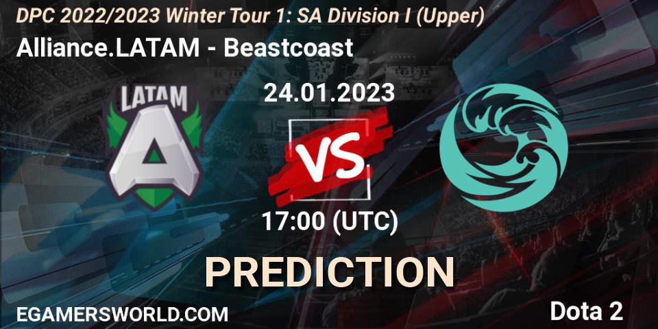 Pronóstico Alliance.LATAM - Beastcoast. 24.01.2023 at 17:16, Dota 2, DPC 2022/2023 Winter Tour 1: SA Division I (Upper) 