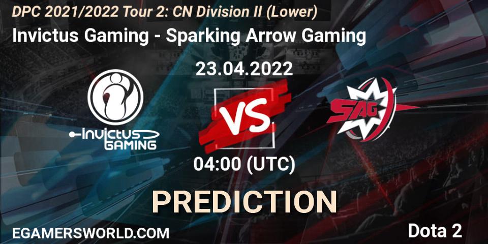 Pronóstico Invictus Gaming - Sparking Arrow Gaming. 23.04.22, Dota 2, DPC 2021/2022 Tour 2: CN Division II (Lower)