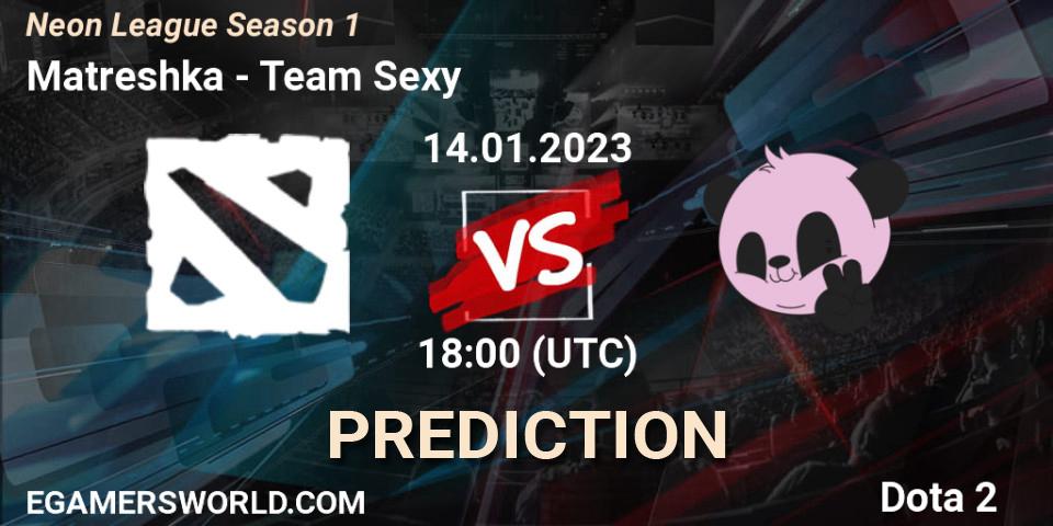 Pronóstico Matreshka - Team Sexy. 15.01.2023 at 15:08, Dota 2, Neon League Season 1