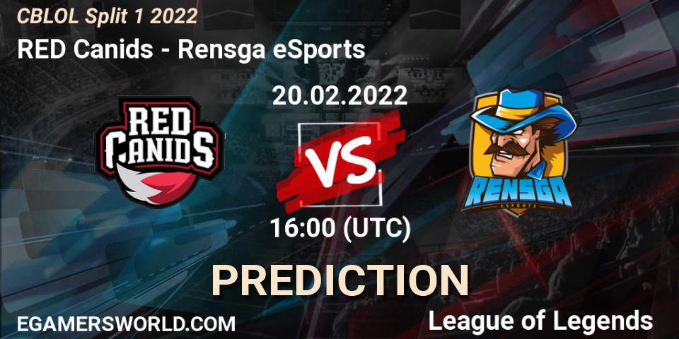 Pronóstico RED Canids - Rensga eSports. 20.02.2022 at 16:00, LoL, CBLOL Split 1 2022