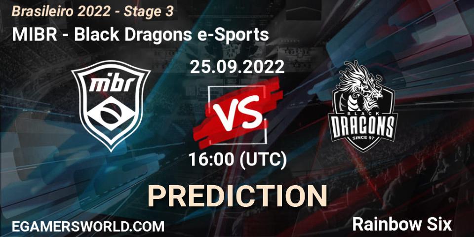 Pronóstico MIBR - Black Dragons e-Sports. 25.09.22, Rainbow Six, Brasileirão 2022 - Stage 3