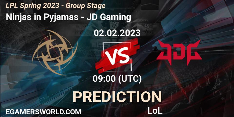 Pronóstico Ninjas in Pyjamas - JD Gaming. 02.02.23, LoL, LPL Spring 2023 - Group Stage