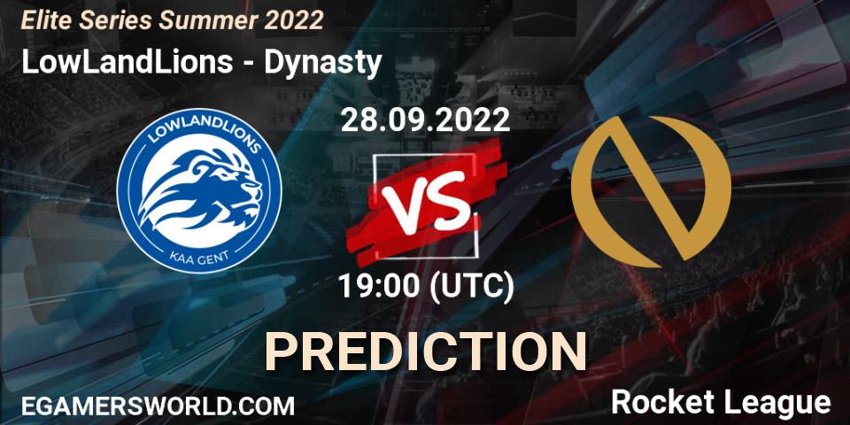 Pronóstico LowLandLions - Dynasty. 28.09.2022 at 19:00, Rocket League, Elite Series Summer 2022