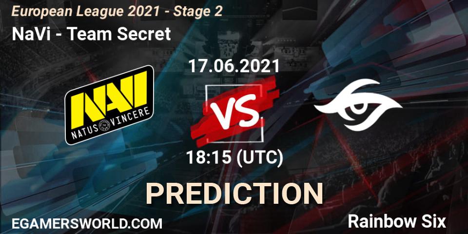 Pronóstico NaVi - Team Secret. 17.06.2021 at 17:15, Rainbow Six, European League 2021 - Stage 2