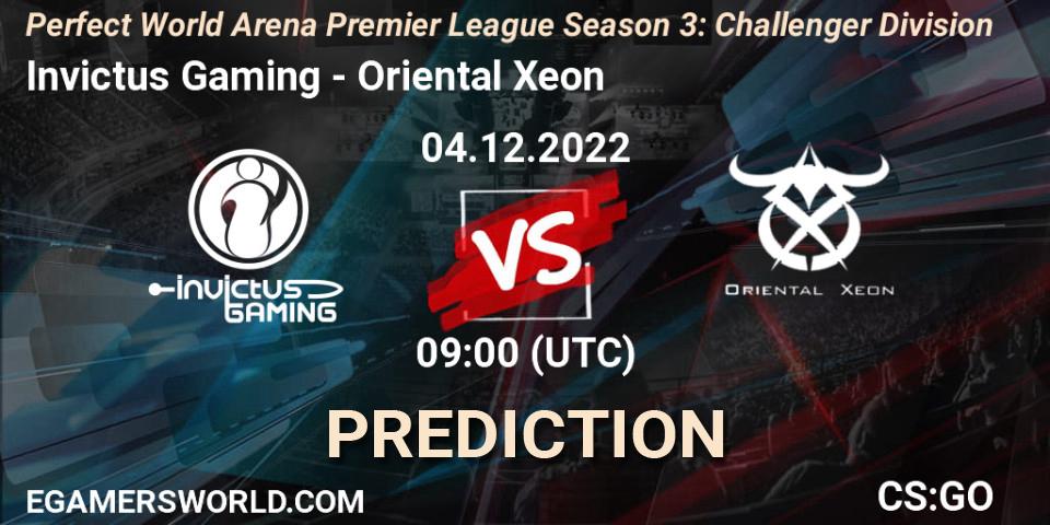 Pronóstico Invictus Gaming - Oriental Xeon. 04.12.22, CS2 (CS:GO), Perfect World Arena Premier League Season 3: Challenger Division