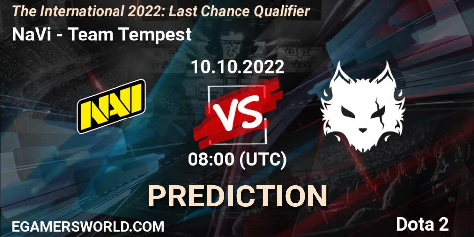 Pronóstico NaVi - Team Tempest. 10.10.2022 at 09:20, Dota 2, The International 2022: Last Chance Qualifier