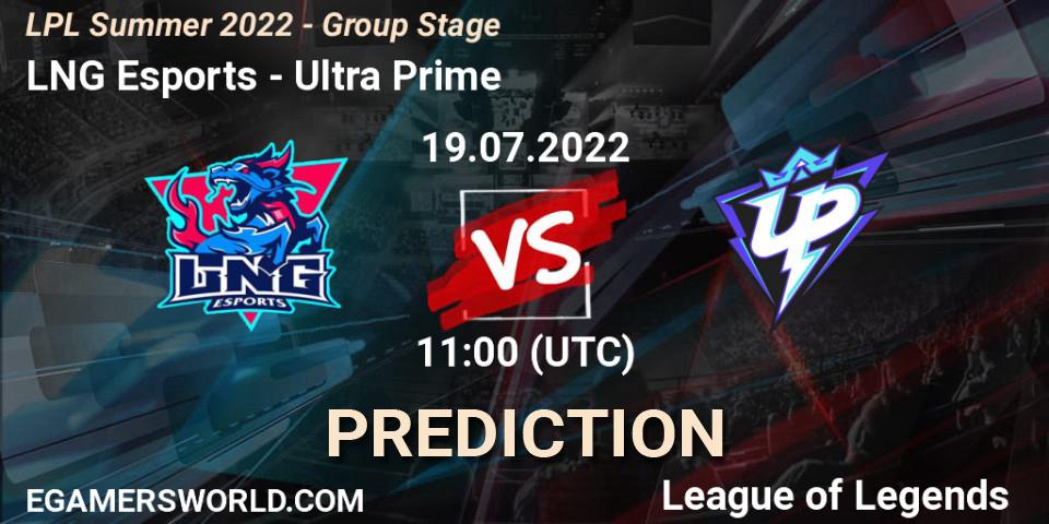 Pronóstico LNG Esports - Ultra Prime. 19.07.2022 at 12:00, LoL, LPL Summer 2022 - Group Stage