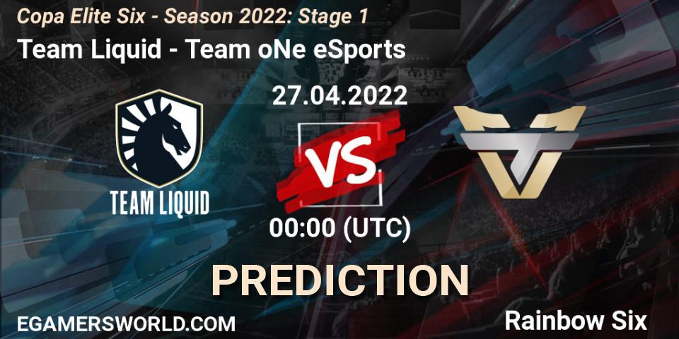 Pronóstico Team Liquid - Team oNe eSports. 27.04.2022 at 00:00, Rainbow Six, Copa Elite Six - Season 2022: Stage 1