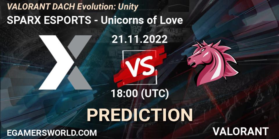 Pronóstico SPARX ESPORTS - Unicorns of Love. 21.11.2022 at 18:00, VALORANT, VALORANT DACH Evolution: Unity