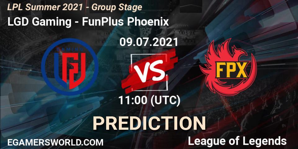 Pronóstico LGD Gaming - FunPlus Phoenix. 09.07.2021 at 11:00, LoL, LPL Summer 2021 - Group Stage