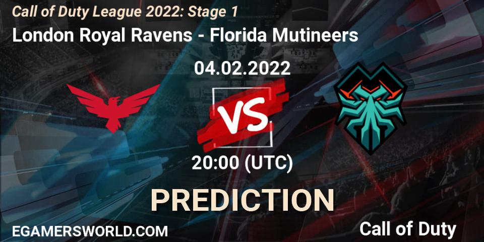 Pronóstico London Royal Ravens - Florida Mutineers. 04.02.22, Call of Duty, Call of Duty League 2022: Stage 1