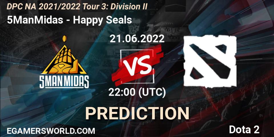 Pronóstico 5ManMidas - Happy Seals. 22.06.2022 at 00:48, Dota 2, DPC NA 2021/2022 Tour 3: Division II