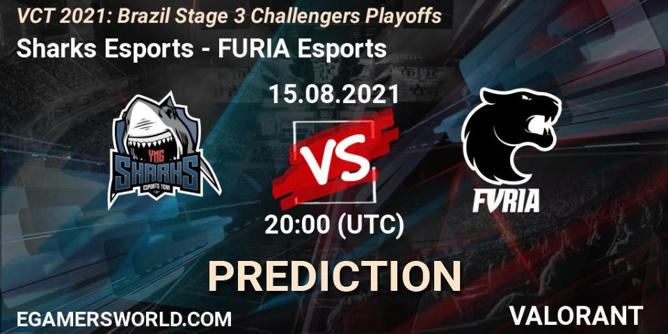 Pronóstico Sharks Esports - FURIA Esports. 15.08.2021 at 20:00, VALORANT, VCT 2021: Brazil Stage 3 Challengers Playoffs