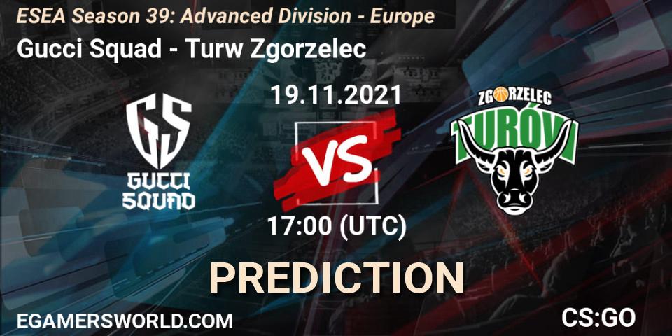 Pronóstico Gucci Squad - Turów Zgorzelec. 19.11.2021 at 17:00, Counter-Strike (CS2), ESEA Season 39: Advanced Division - Europe