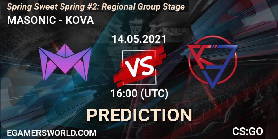 Pronóstico MASONIC - KOVA. 14.05.2021 at 16:00, Counter-Strike (CS2), Spring Sweet Spring #2: Regional Group Stage
