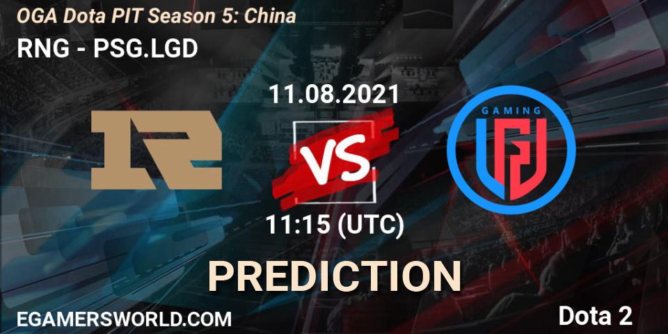 Pronóstico RNG - PSG.LGD. 11.08.2021 at 10:17, Dota 2, OGA Dota PIT Season 5: China