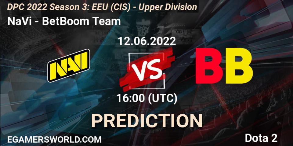 Pronóstico NaVi - BetBoom Team. 12.06.2022 at 17:25, Dota 2, DPC EEU (CIS) 2021/2022 Tour 3: Division I