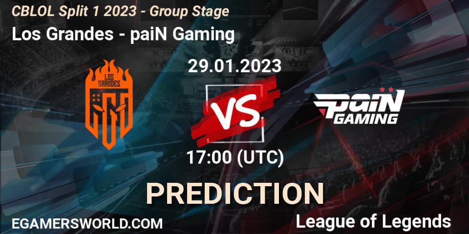 Pronóstico Los Grandes - paiN Gaming. 29.01.23, LoL, CBLOL Split 1 2023 - Group Stage