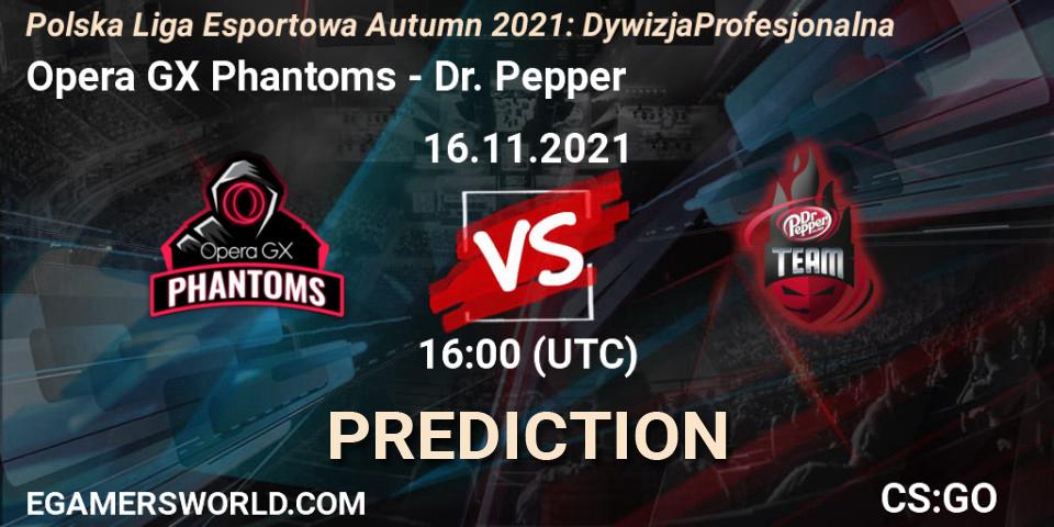Pronóstico Opera GX Phantoms - Dr. Pepper. 16.11.2021 at 17:30, Counter-Strike (CS2), Polska Liga Esportowa Autumn 2021: Dywizja Profesjonalna