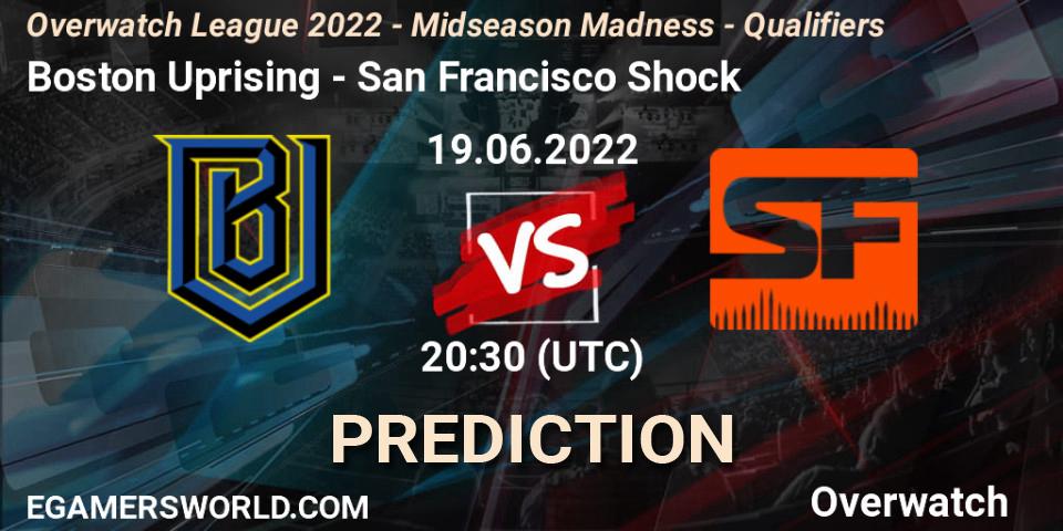 Pronóstico Boston Uprising - San Francisco Shock. 19.06.2022 at 20:30, Overwatch, Overwatch League 2022 - Midseason Madness - Qualifiers