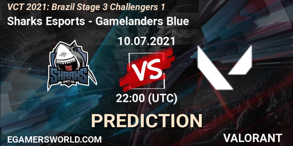 Pronóstico Sharks Esports - Gamelanders Blue. 10.07.2021 at 23:15, VALORANT, VCT 2021: Brazil Stage 3 Challengers 1