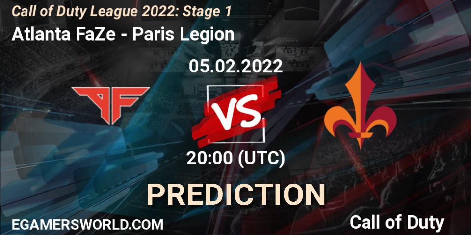 Pronóstico Atlanta FaZe - Paris Legion. 05.02.22, Call of Duty, Call of Duty League 2022: Stage 1