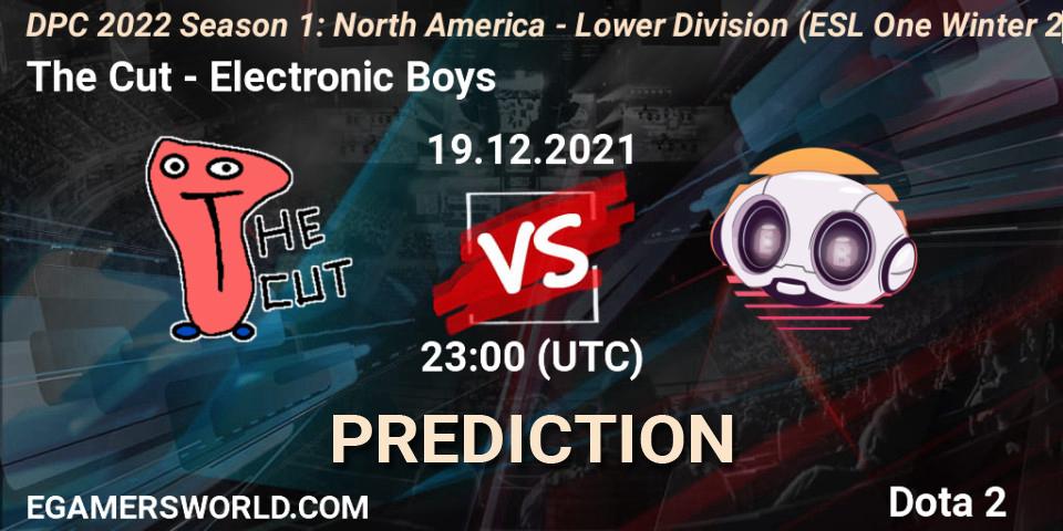 Pronóstico The Cut - Electronic Boys. 19.12.2021 at 22:55, Dota 2, DPC 2022 Season 1: North America - Lower Division (ESL One Winter 2021)