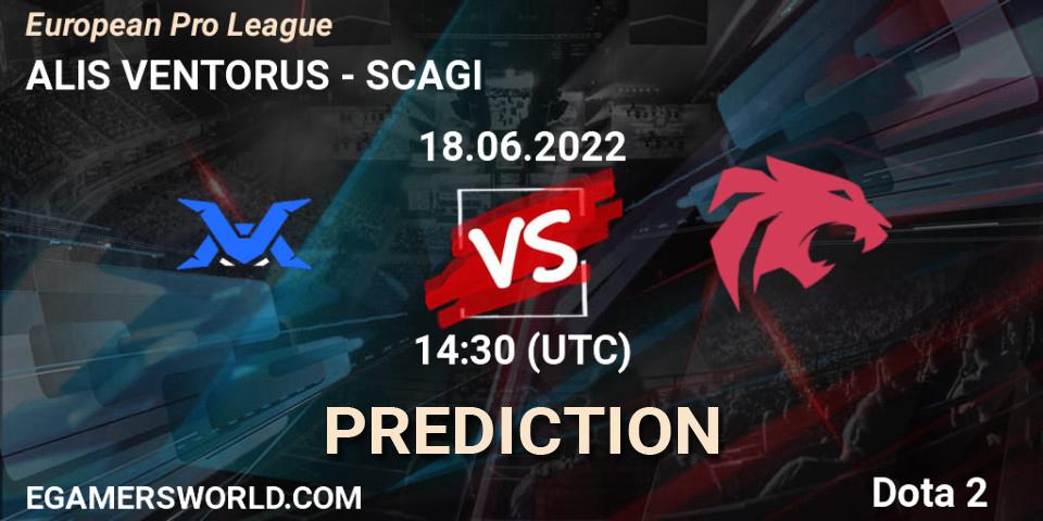 Pronóstico ALIS VENTORUS - SCAGI. 18.06.2022 at 14:33, Dota 2, European Pro League